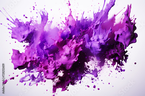 Pour or splash purple watercolor on floor or wall. Spread throughout area. It is a kind of art. Realistic color clipart template pattern. Background Abstract Texture. 