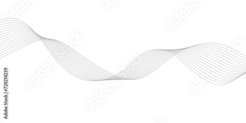 Vector curve wave line seamless pattern. Abstract gray curved line for banner design and frequency sound wave line. Technology and business wave lines on transparent background. 