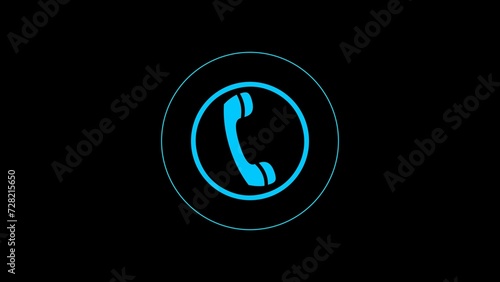 Abstract Calling icon illustration black background.