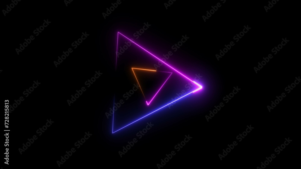 Abstract neon line glowing triangle frame loading background illustration. Abstract neon line glowing triangle frame loading background illustration.