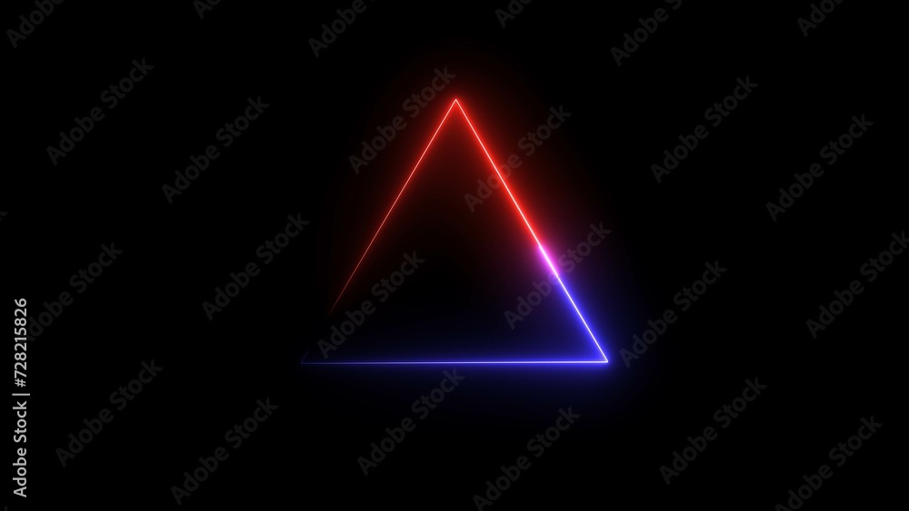 Abstract neon light glowing triangle frame loading background illustration. Abstract neon light glowing triangle frame loading background illustration.