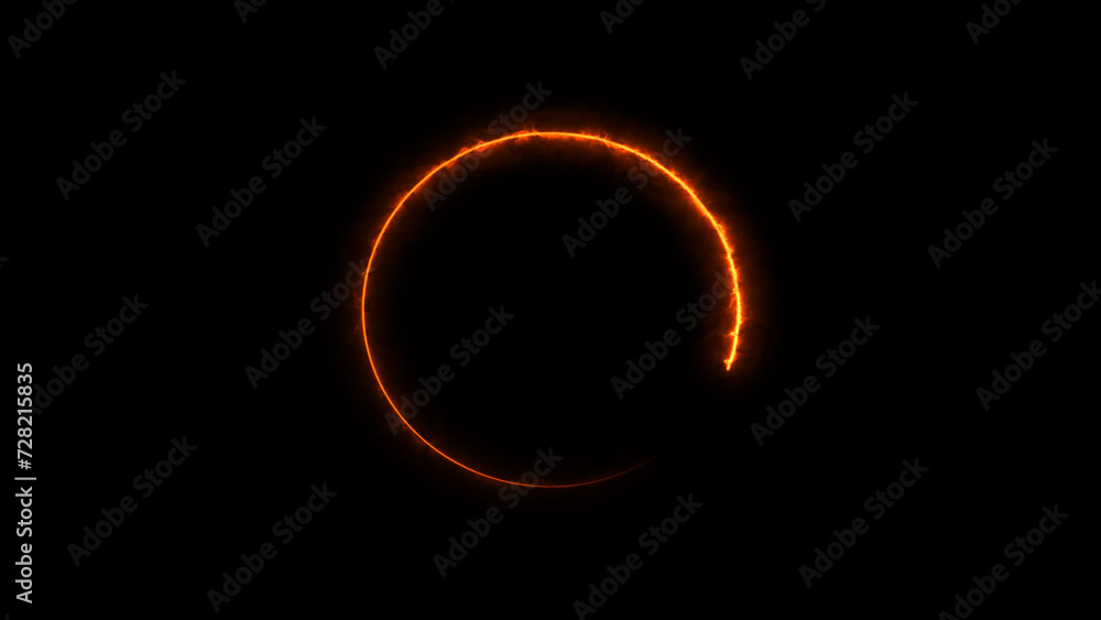 Abstract neon light glowing fire circle frame loading background illustration. Abstract neon light glowing fire circle frame loading background illustration.