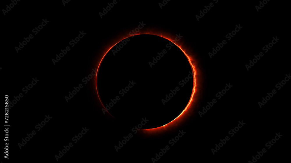 Fototapeta premium Abstract neon light glowing circle frame loading background illustration.