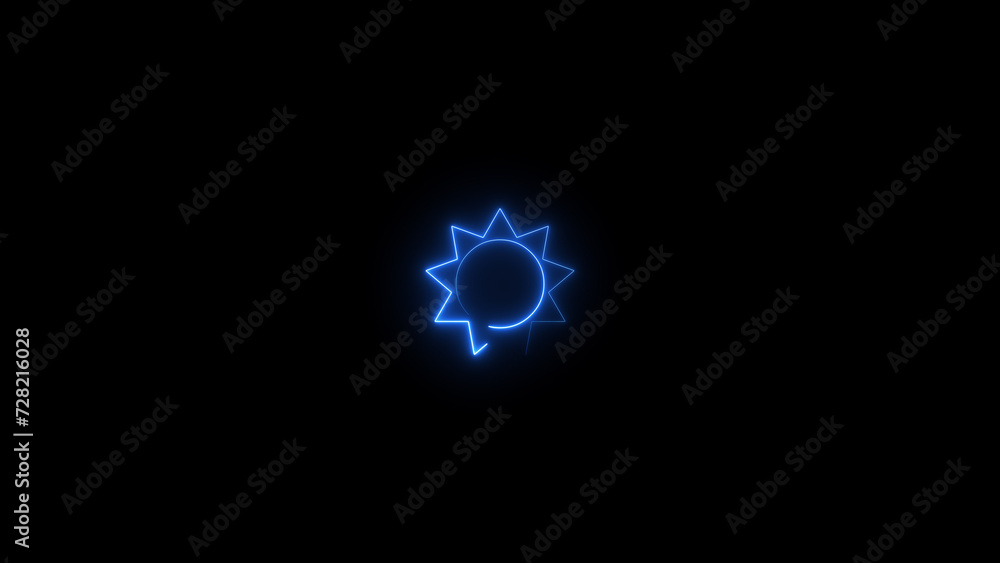 Abstract bright color neon light star icon and settings symbol background illustration . Abstract bright color neon light star icon and settings symbol background illustration .
