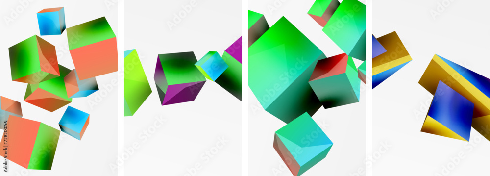 Flying 3d shapes, cubes and other geometric elements background design for wallpaper, business card, cover, poster, banner, brochure, header, website Flying 3d shapes, cubes and other geometric elements background design for wallpaper, business card, cover, poster, banner, brochure, header, website