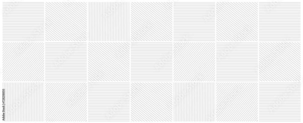 Collection of seamless ornamental vector patterns and examples. White and gray geometric oriental background. vector
