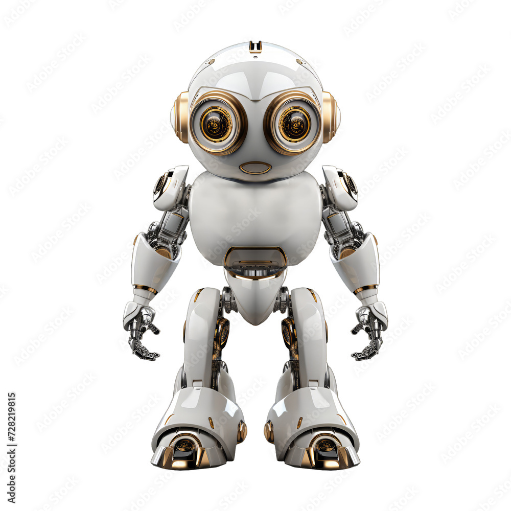 Fun Robot Chatbot Isolated on transparent background 