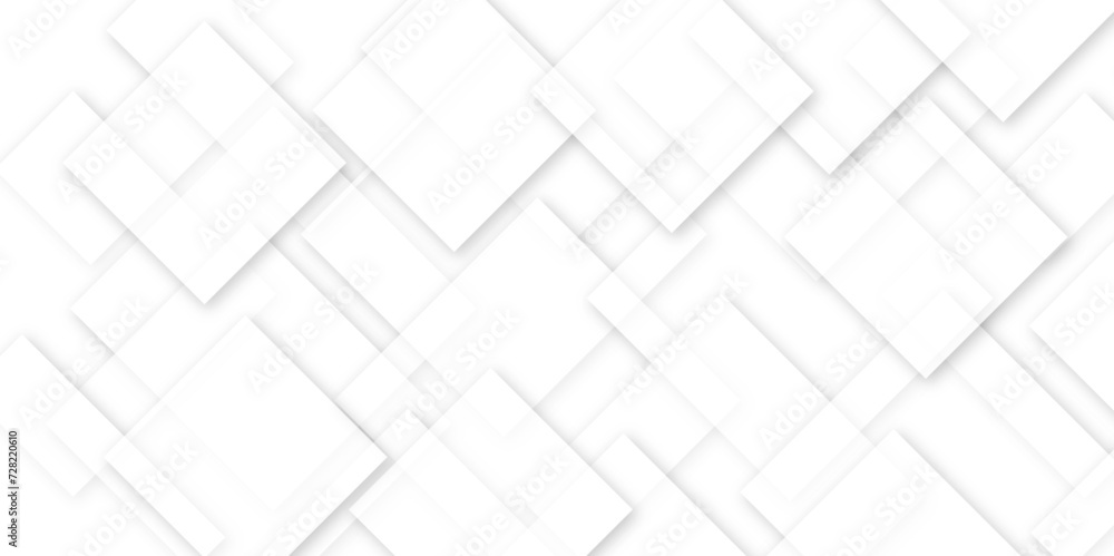 White paper triangles as energy mess abstract pattern in bright light with soft light shadows, corners, top view. Airy tender softness modern background .