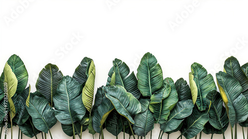 green leaves isolated on white background