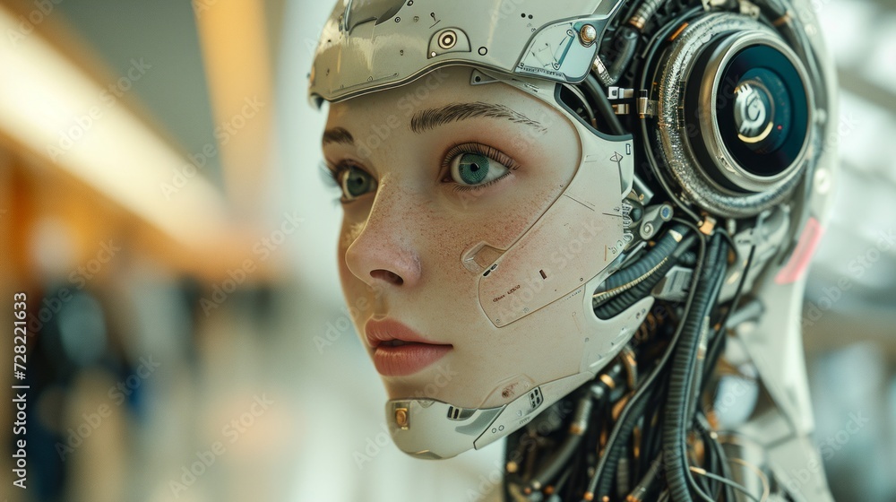 Fototapeta premium アンドロイド女性,Generative AI AI画像