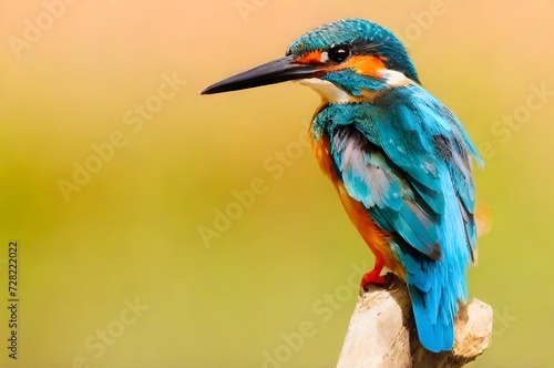 Beautiful Kingfisher (Alcedo atthis) perched on a branch © AGORA