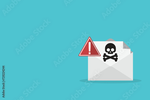 Spamming mailbox icon. Email hacking and spam warning symbol. EPS10 Vector Illustration.	