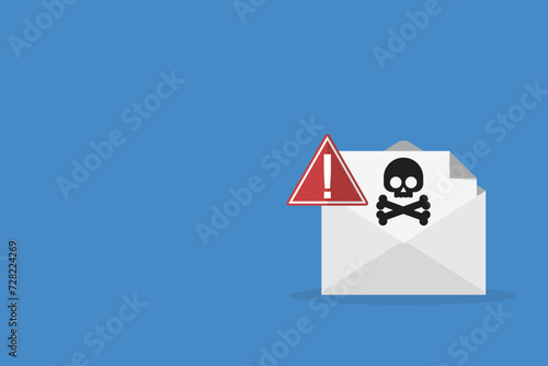 Spamming mailbox icon. Email hacking and spam warning symbol. EPS10 Vector Illustration.	