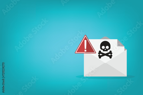Spamming mailbox icon. Email hacking and spam warning symbol. EPS10 Vector Illustration.	