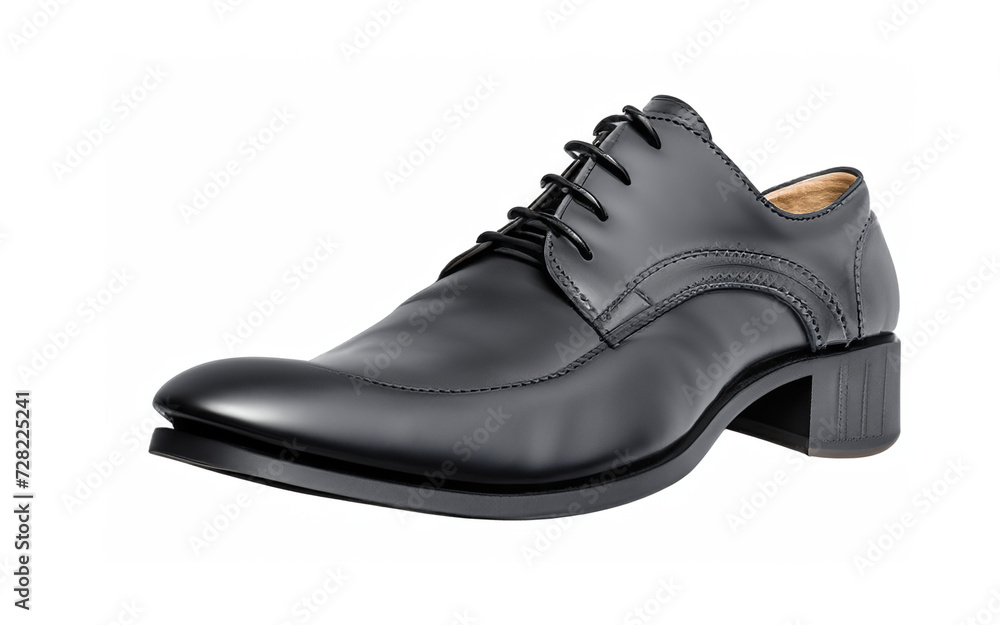 Formal Black Leather Dress Shoe Floating In Air Isolated White Background Formal Black Leather Dress Shoe Floating In Air Isolated White Background