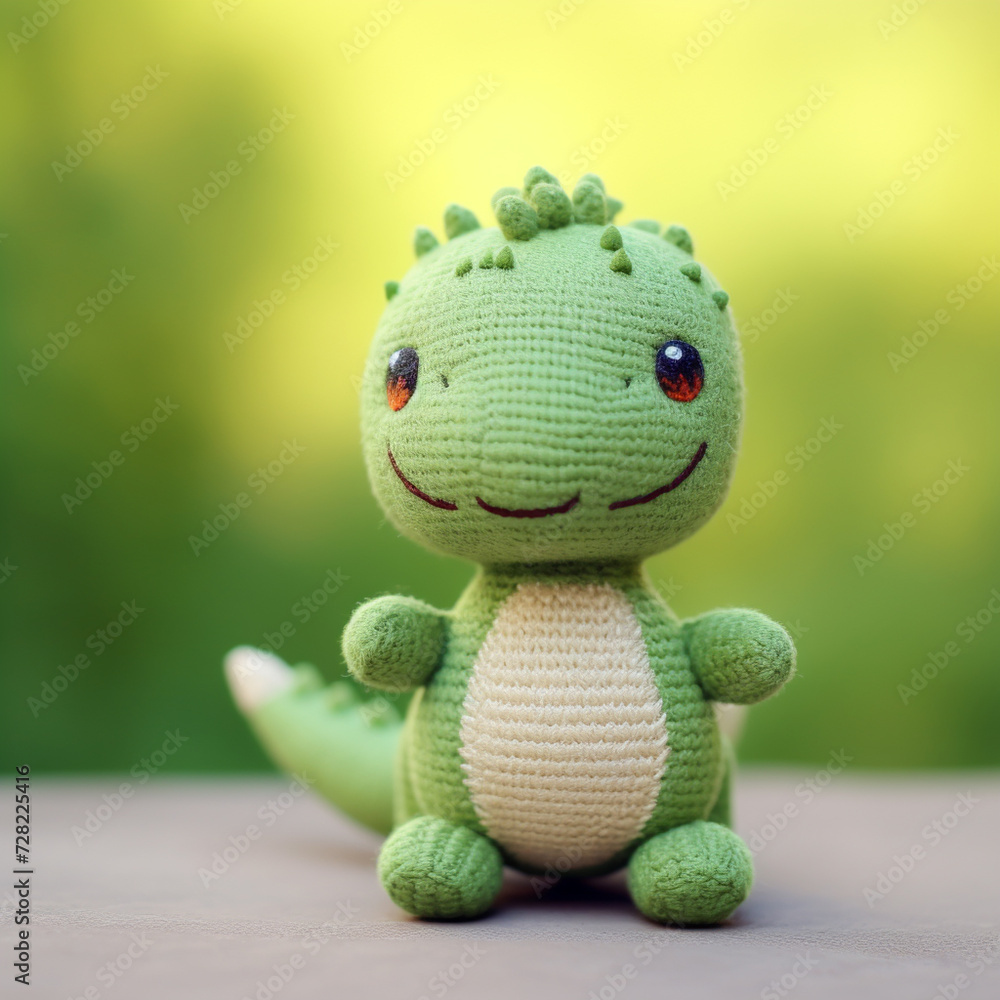small dinosaur from wool thread small dinosaur from wool thread