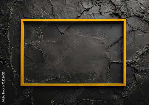 yellow border frame on black background blank template mockup chalkboard blackboard
