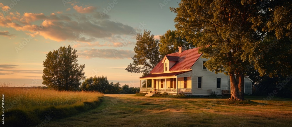 Charming Farmhouse with a Serene Summer Evening Vibe on the Farm, House, Summer, Evening, Farm, House, Summer, Evening, Farm, House, Summer, Evening