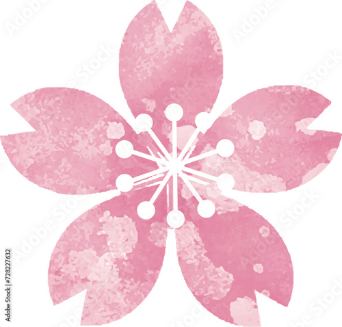あしらい　アイコン　飾り　さくら　桜　水彩　花　春　お花見　イラスト素材