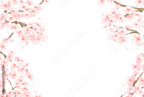 イラスト素材:桜のフレーム