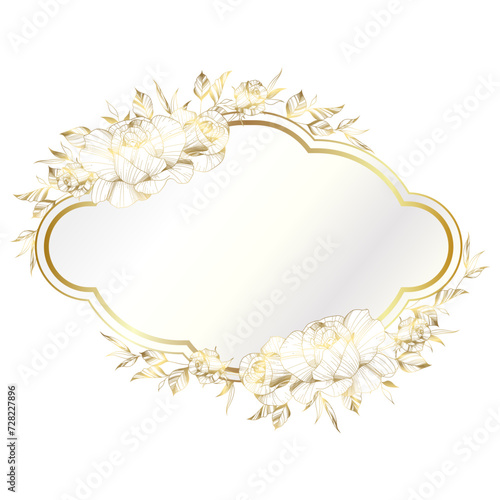 Gold white elegant flower frame © Moko22