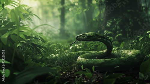 snake in the forest. photo