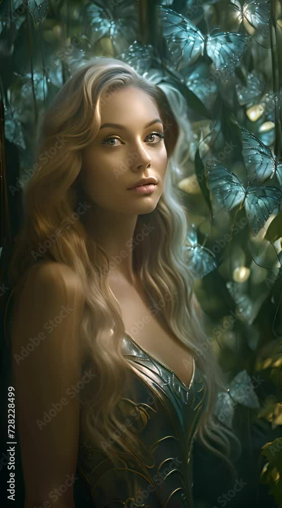 a painting of a woman with long blonde hair a painting of a woman with long blonde hair