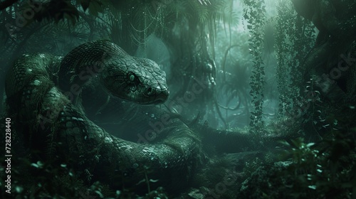 snake in the forest. photo