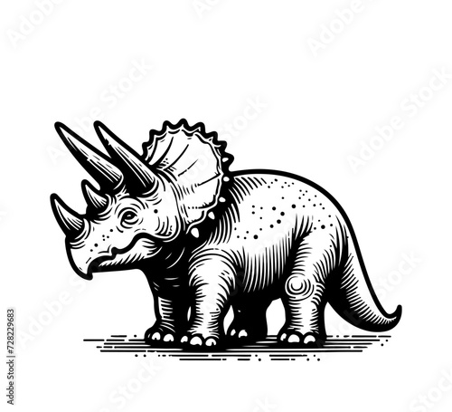 Triceratop Hand drawn illustration vector graphic © AriaMuhammads