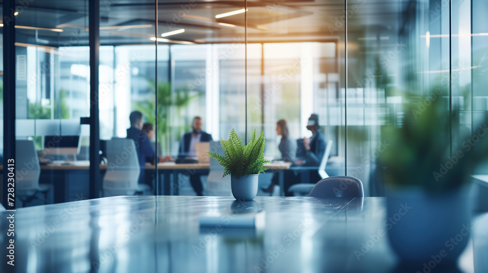 Blurred Business Office Interior with Casual Wear People and Panoramic Windows – Bokeh Background Blurred Business Office Interior with Casual Wear People and Panoramic Windows – Bokeh Background
