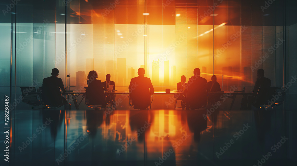 Blurred Business Office Interior with Casual Wear People and Panoramic Windows – Bokeh Background