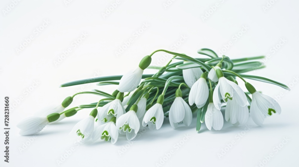 snowdrops on a white background with space for text. snowdrops on a white background with space for text.