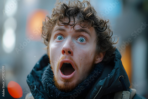 Person with wide-open mouth, expression unclear if surprised or shouting