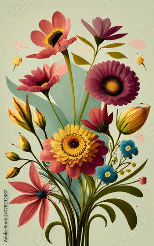 a card of a bouquet of flowers
