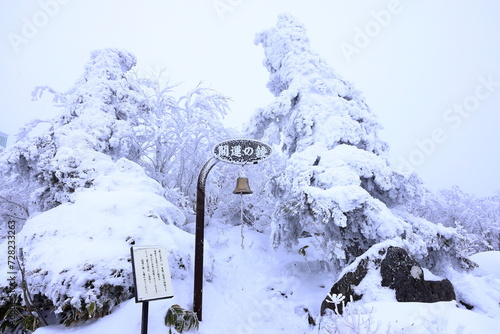 фотографія Japanese Winter Scene at Zao Zaoonsen Yamagata in the northeastern region of 
Ja