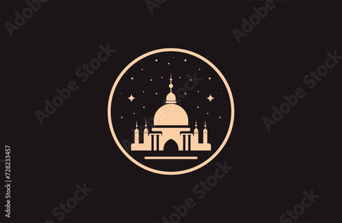 Premium luxury ramadan mosque logo template