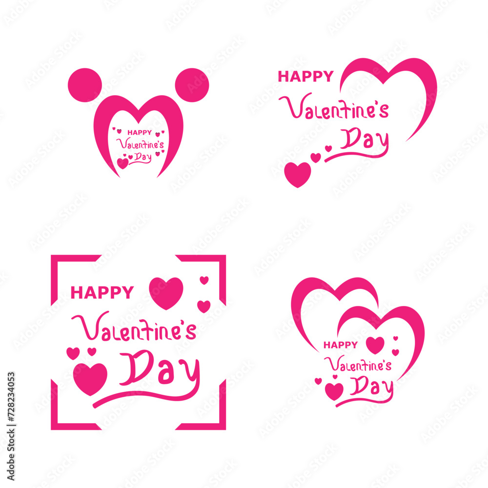 Happy valentines day logo vector template