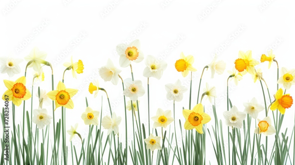Fototapeta premium daffodils on white background.