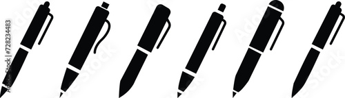 Edit pen Icon set. Design with Editable Stroke. Copywriting Related Vector, pen logo silhouette vector design template premium, sign up icon. Business concept note edit pictogram. Ball pen glyph icon. photo