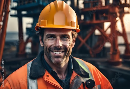 a male oil rig worker or construction worker dirty from a long days work on the oil rigs in northern Canada