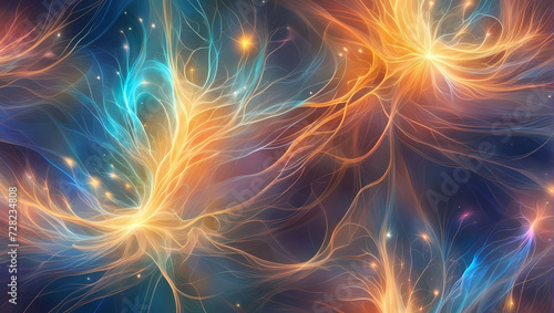 Abstract background made of electrical stimulation of nerves, glowing. photo