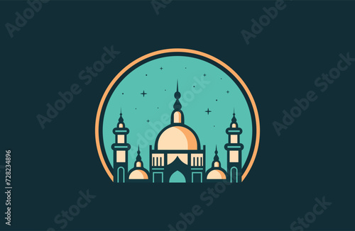 Premium luxury ramadan mosque logo template