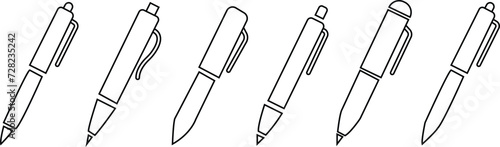 Edit pen Icon set. Design with Editable Stroke. Copywriting Related Vector, pen logo silhouette vector design template premium, sign up icon. Business concept note edit pictogram. Ball pen glyph icon.