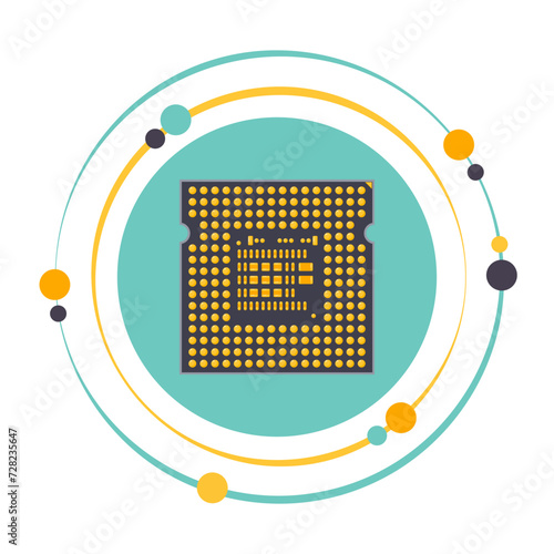 CPU central processing unit microchip technology vector illustration graphic