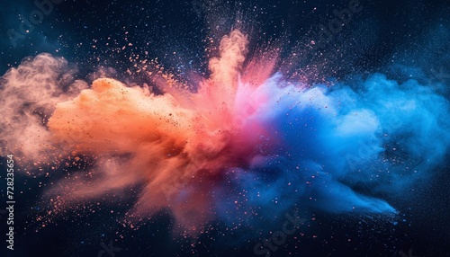 Colorful Explosion of Pink  Blue  and Orange A Spectacular Splash for the Month of April Generative AI