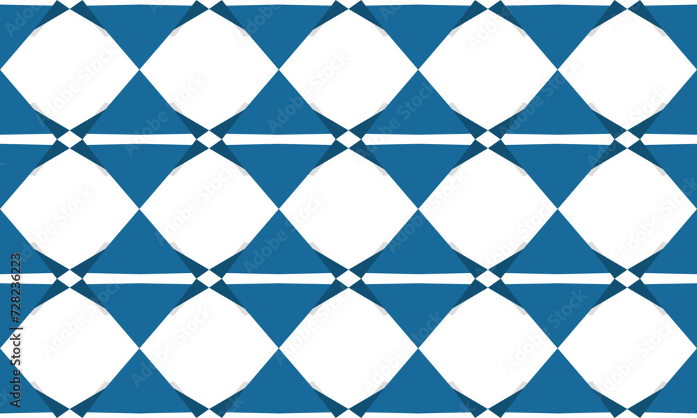 Naklejka premium seamless pattern, seamless geometric horizontal row pattern with square, two tone blue green diamond checkerboard repeat pattern, replete image, design for fabric printing 