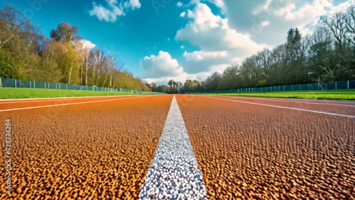Pristine Running Track. Smooth Surface Ready for Runners photo