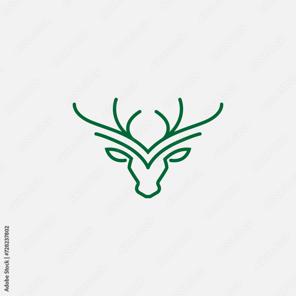 Deer logo design monoline vector illustration Deer logo design monoline vector illustration