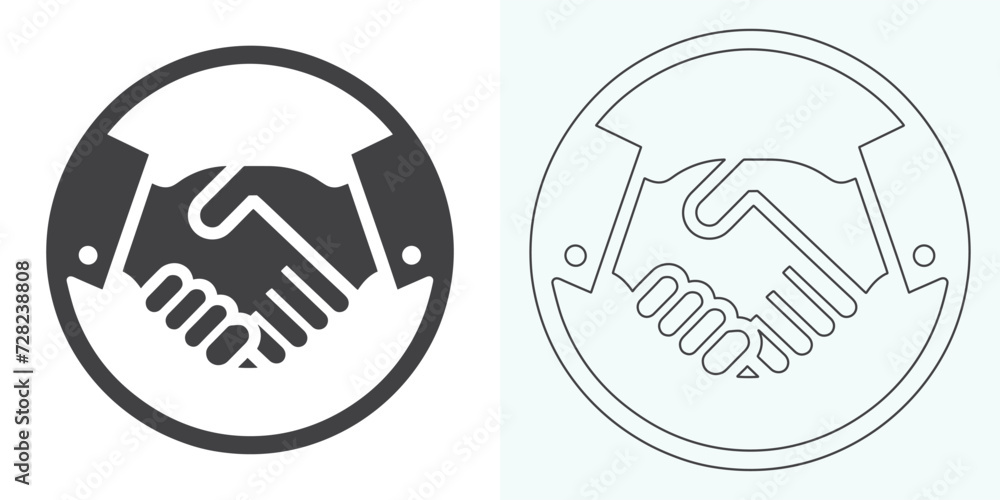 Handshake vector icon. Handshake icon set. business handshake. contact agreement