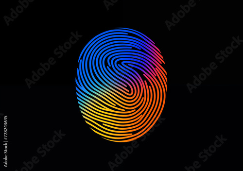 Colorful golden ratio fingerprint impression